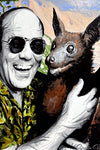 Hunter S Thompson set of 10 signed 4x6 prints in frames
