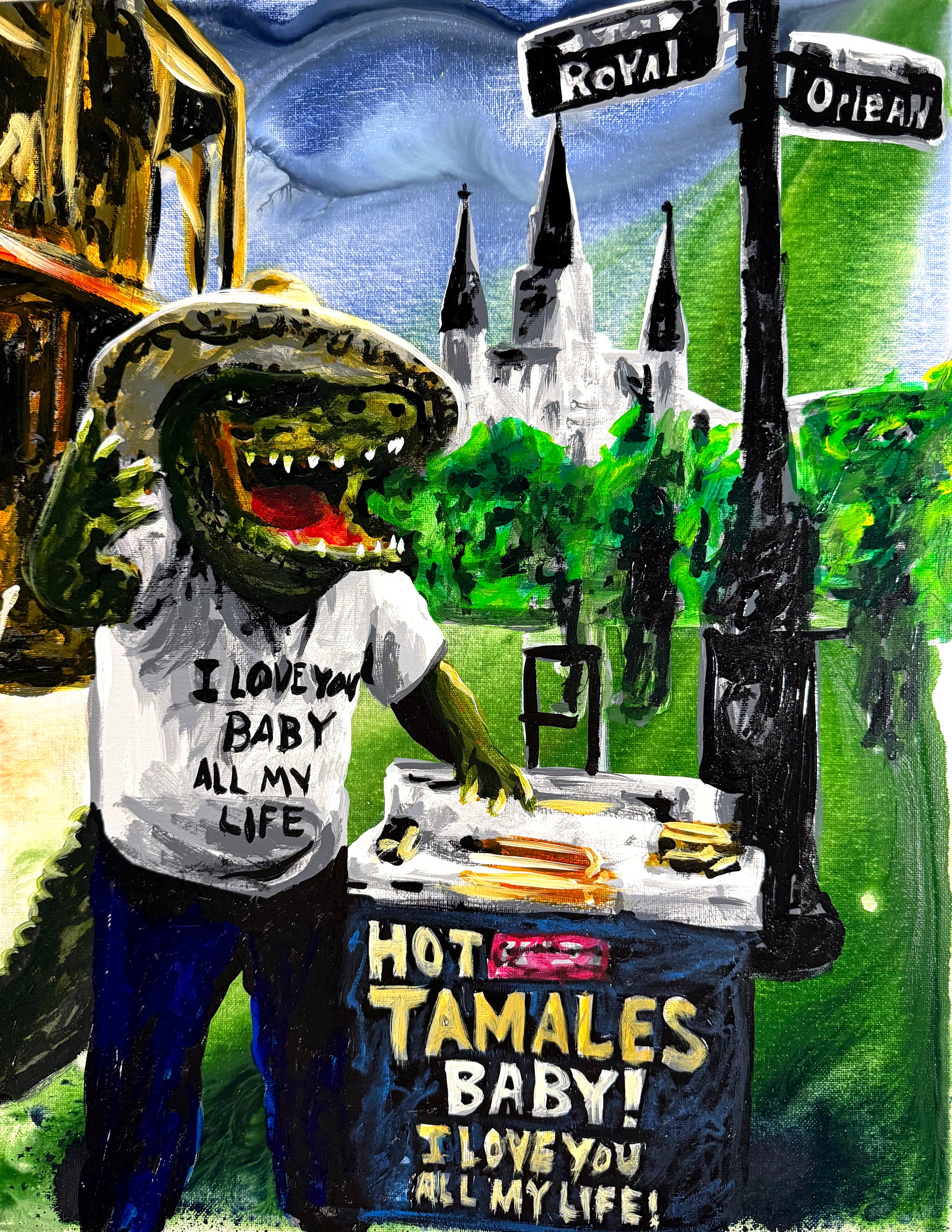 "Hot Tamale Guy" as an Alligator Print