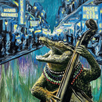 Alligator Playing Upright Bass Print