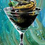 Alligator in a Martini Print