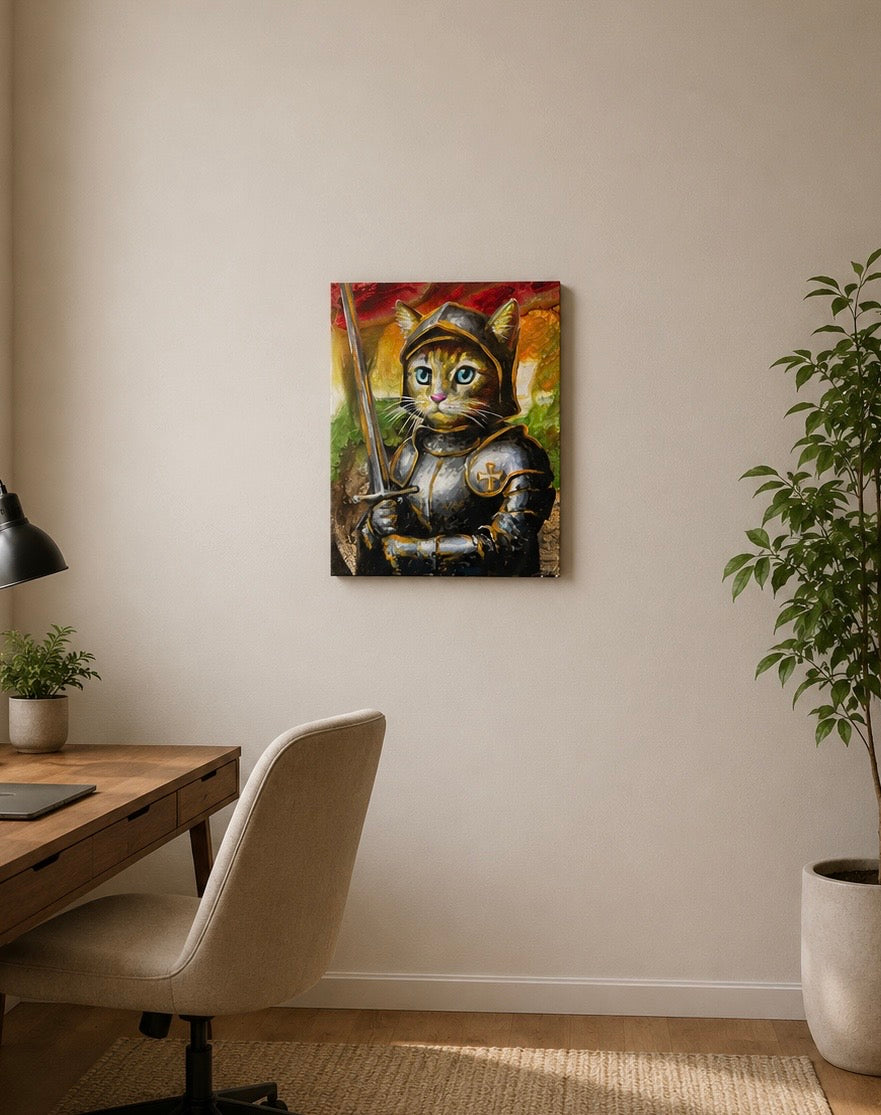 Orange Cat as Joan of Arc Print