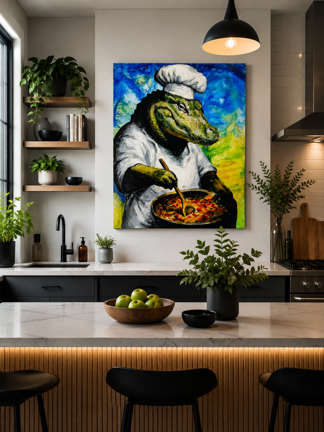 Alligator Chef Print