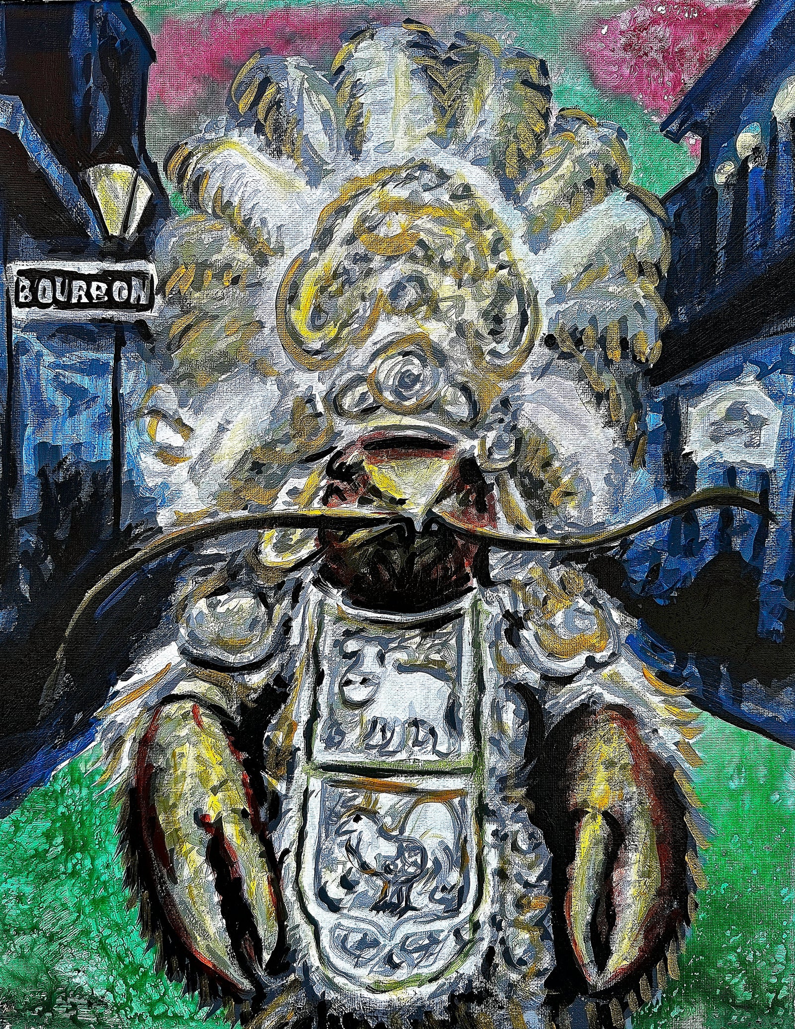 Crawfish Mardi Gras Indian Print