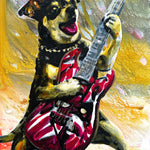 Boston Terrier Playing Electric Guitar Print