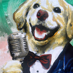 Golden Labrador Singing Print
