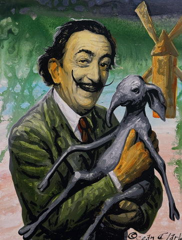 Salvador Dali with his pet weirdaphant  proceeds to benefit our rescue farm
