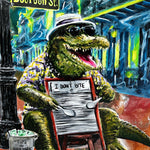 Alligator Playing Spoons Print