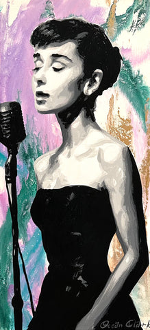 Audrey Hepburn 24x12 original painting