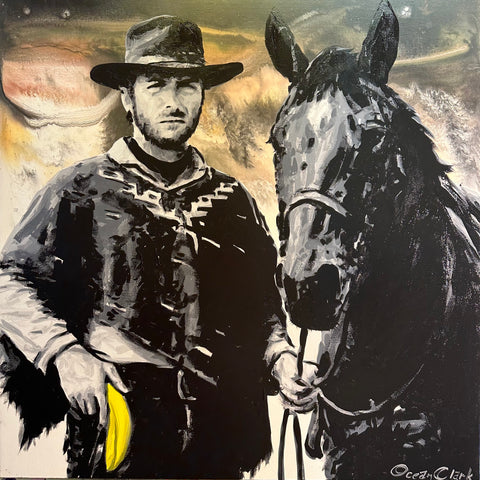 Clint Eastwood with Banana 36x36 original painting