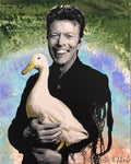 David Bowie with pet duck Original painting