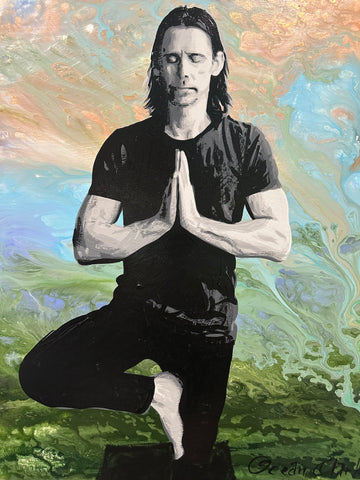 Myles Kennedy Does Yoga pose