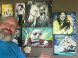 Snoop Dogg with horse Original painting with proceeds going to rescue horses