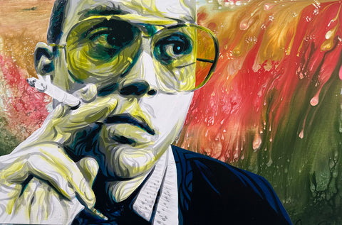 Hunter S Thompson Fear and Loathing in Las Vegas Original 36x24 Painting