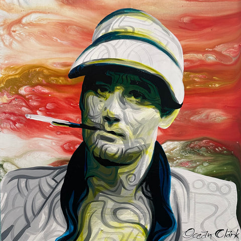 Hunter S Thompson Bill Murray in Where The Buffalo Roam Original 24x24 Painting