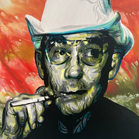 Hunter S Thompson Original 18x18 Painting