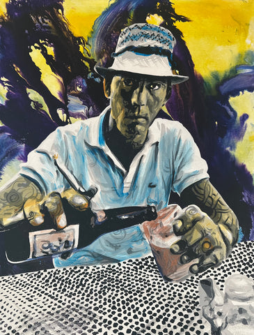 Hunter S Thompson Original 18x24 Painting