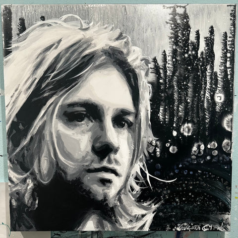 Kurt Cobain Nirvana 36x36 original painting