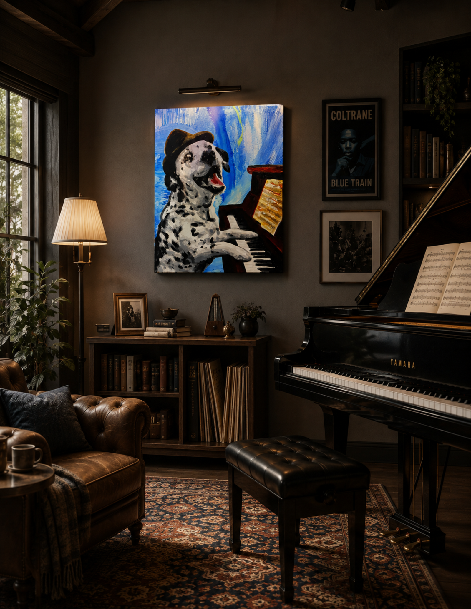 Dalmatian Playing Piano Print