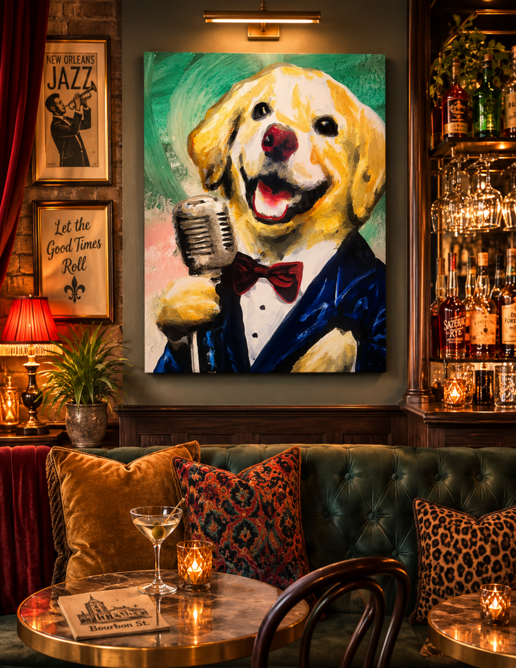 Golden Labrador Singing Print