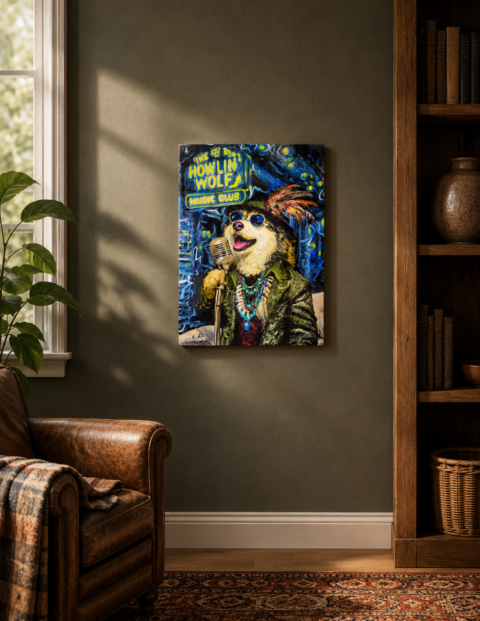 Husky Singing Howlin' Wolf Style Print