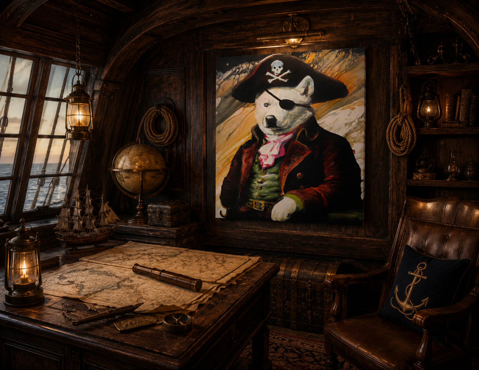 Husky as Lafitte the Pirate Print