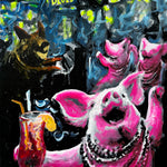 Pigs at a Bourbon Street Club Print