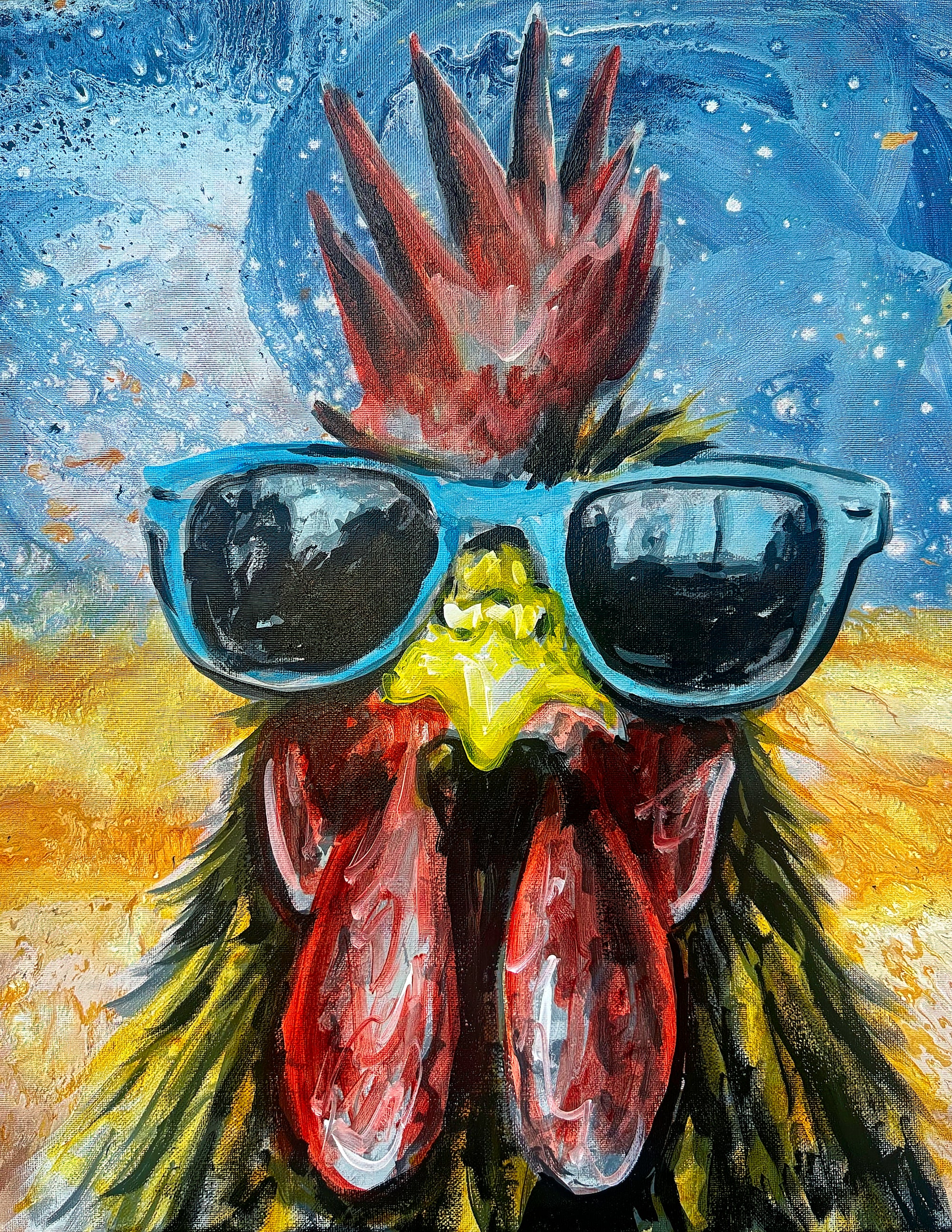 Rooster in Sunglasses Print