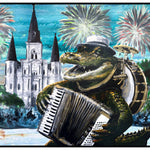 Alligator Playing Poker Print