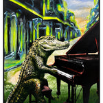 Alligator Playing Piano Print