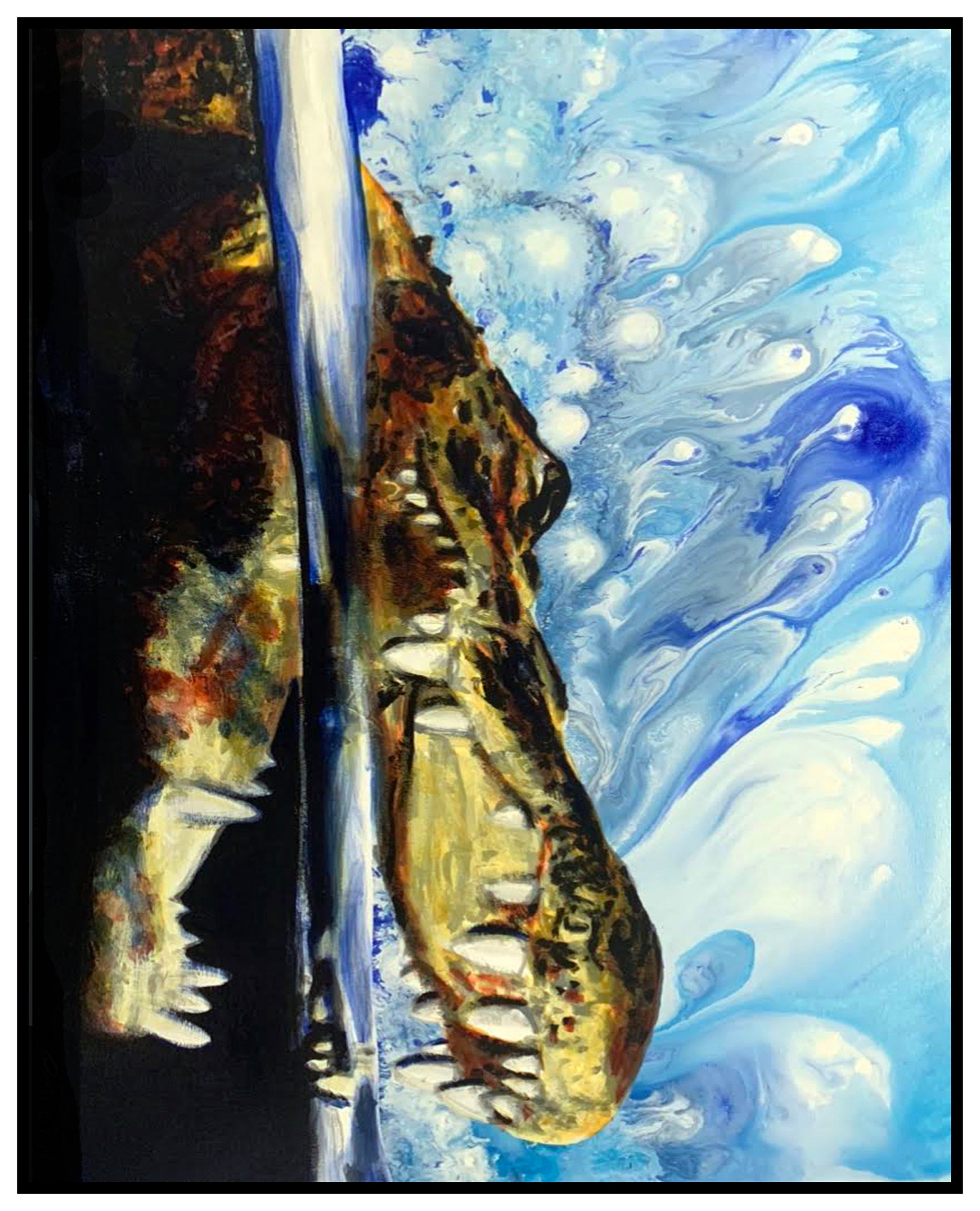Alligator in the Water Print