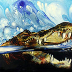 Alligator in the Water Print