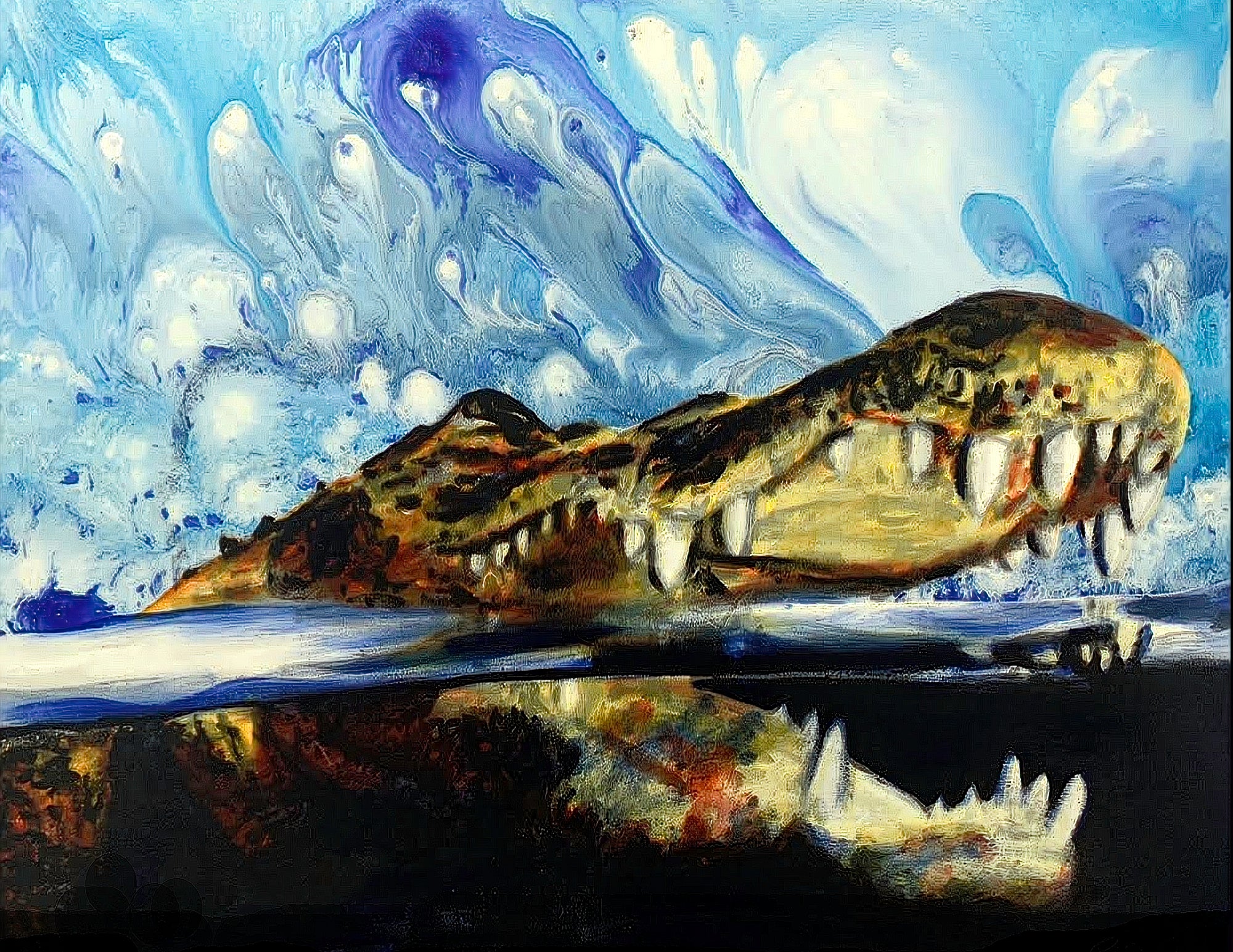 Alligator in the Water Print