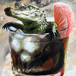 Alligator in a Whiskey Print