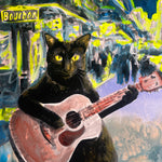 Black Cat Playing Guitar Print