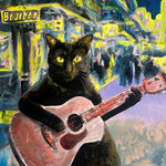 Black Cat Playing Guitar Print