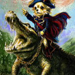 Dog as Napoleon with Alligator Print