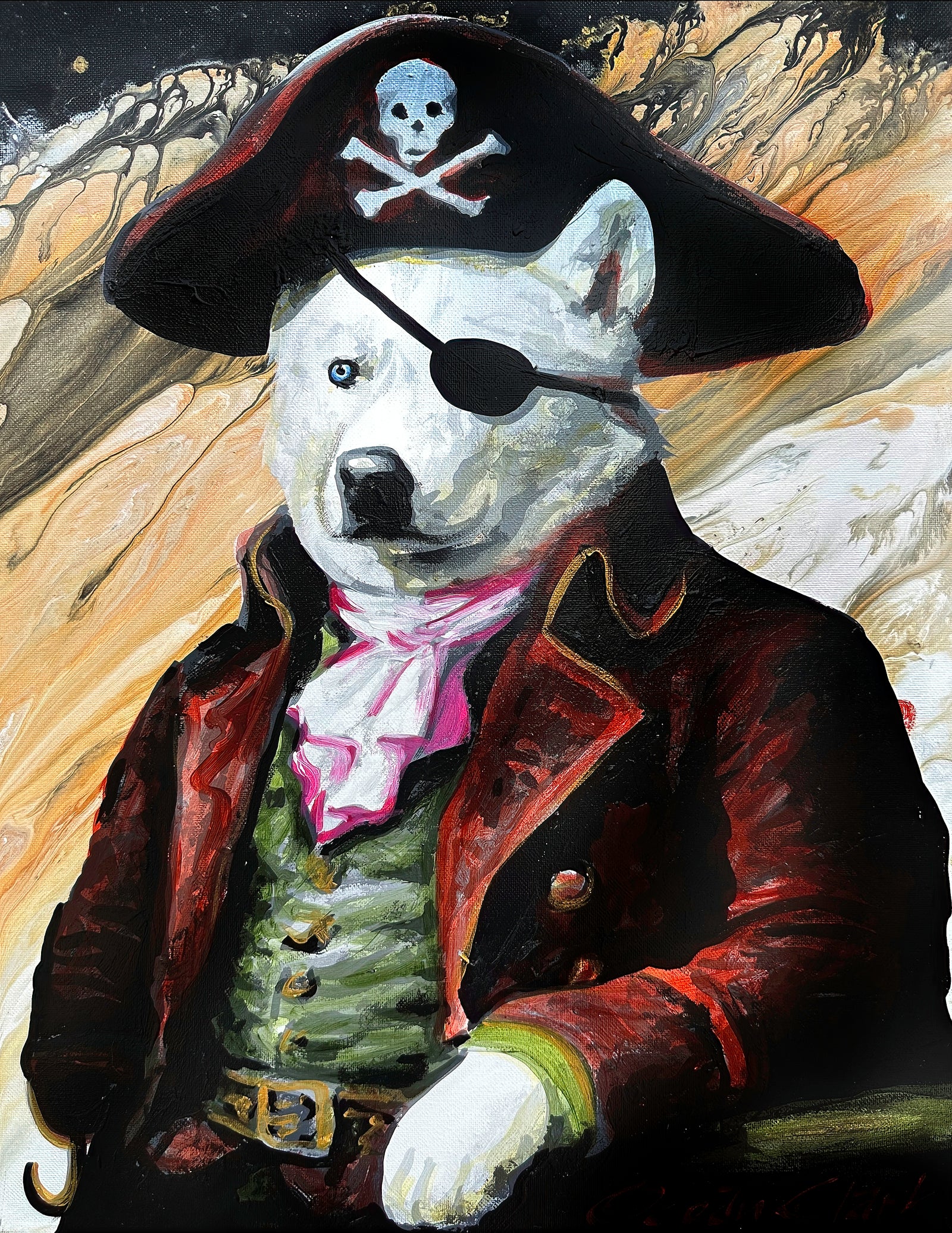 Husky as Lafitte the Pirate Print
