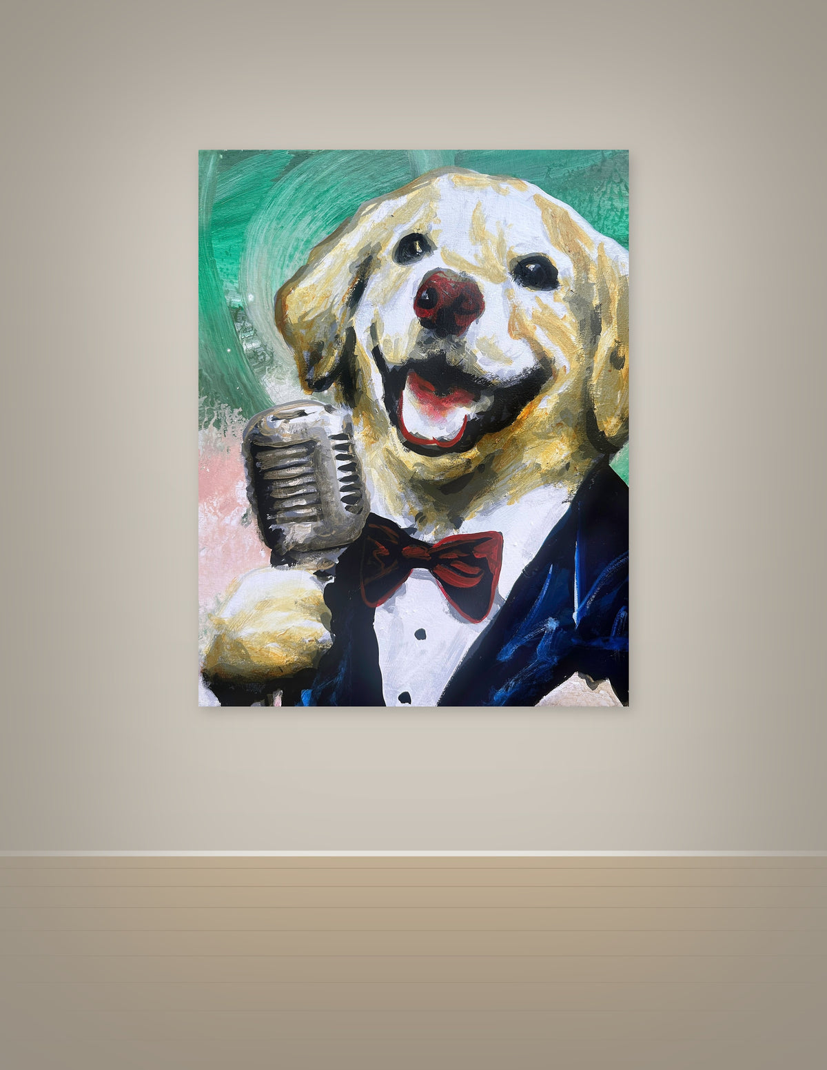 Golden Labrador Singing Print
