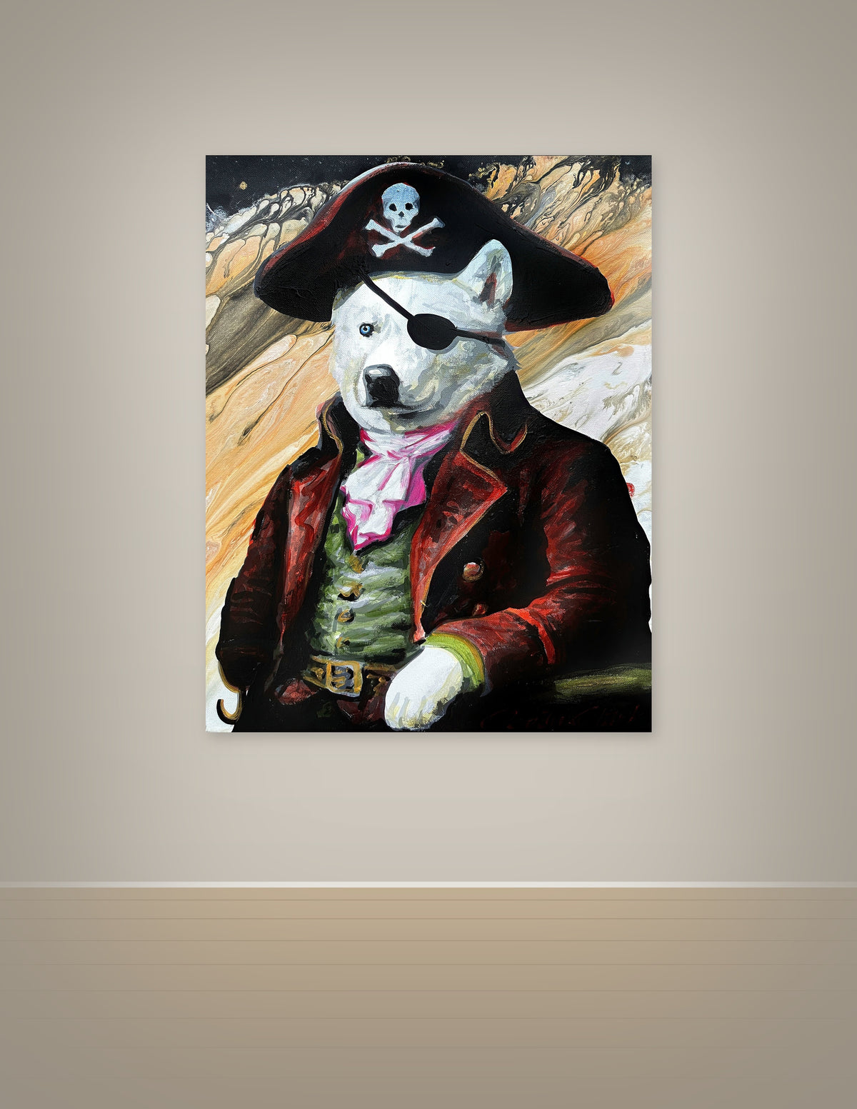 Husky as Lafitte the Pirate Print