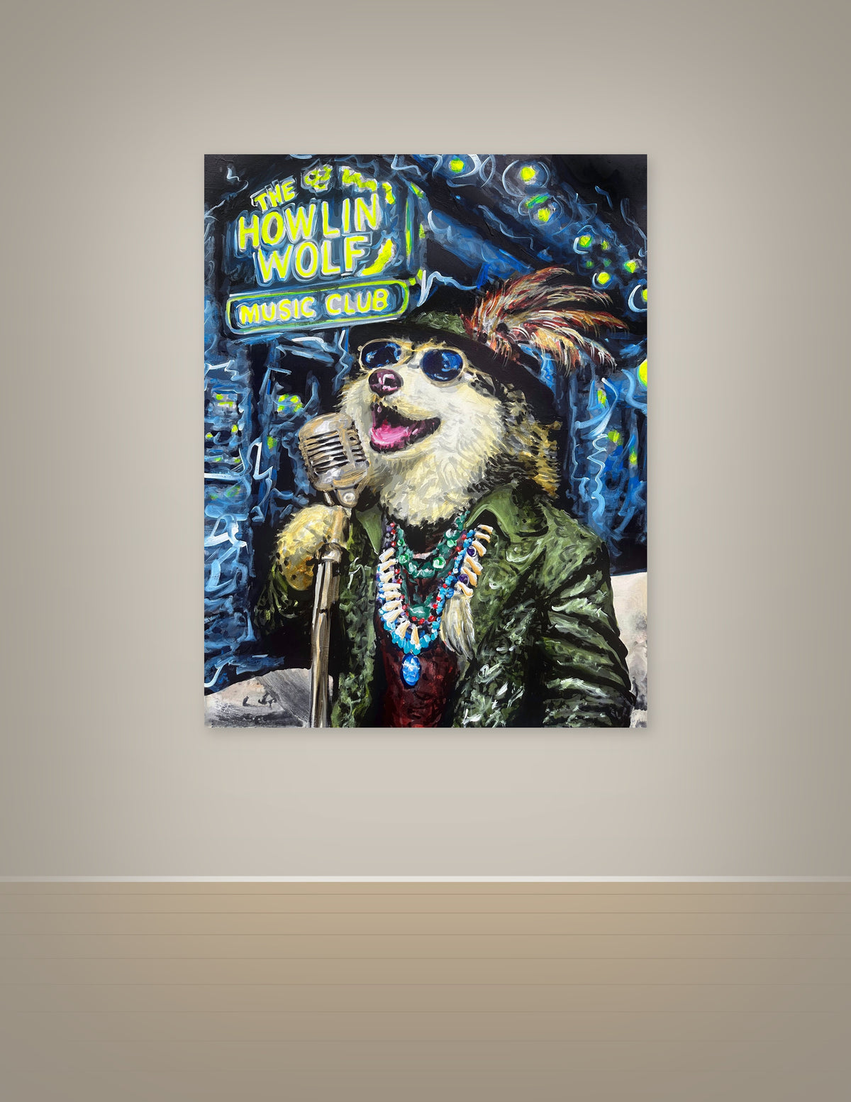 Husky Singing Howlin' Wolf Style Print