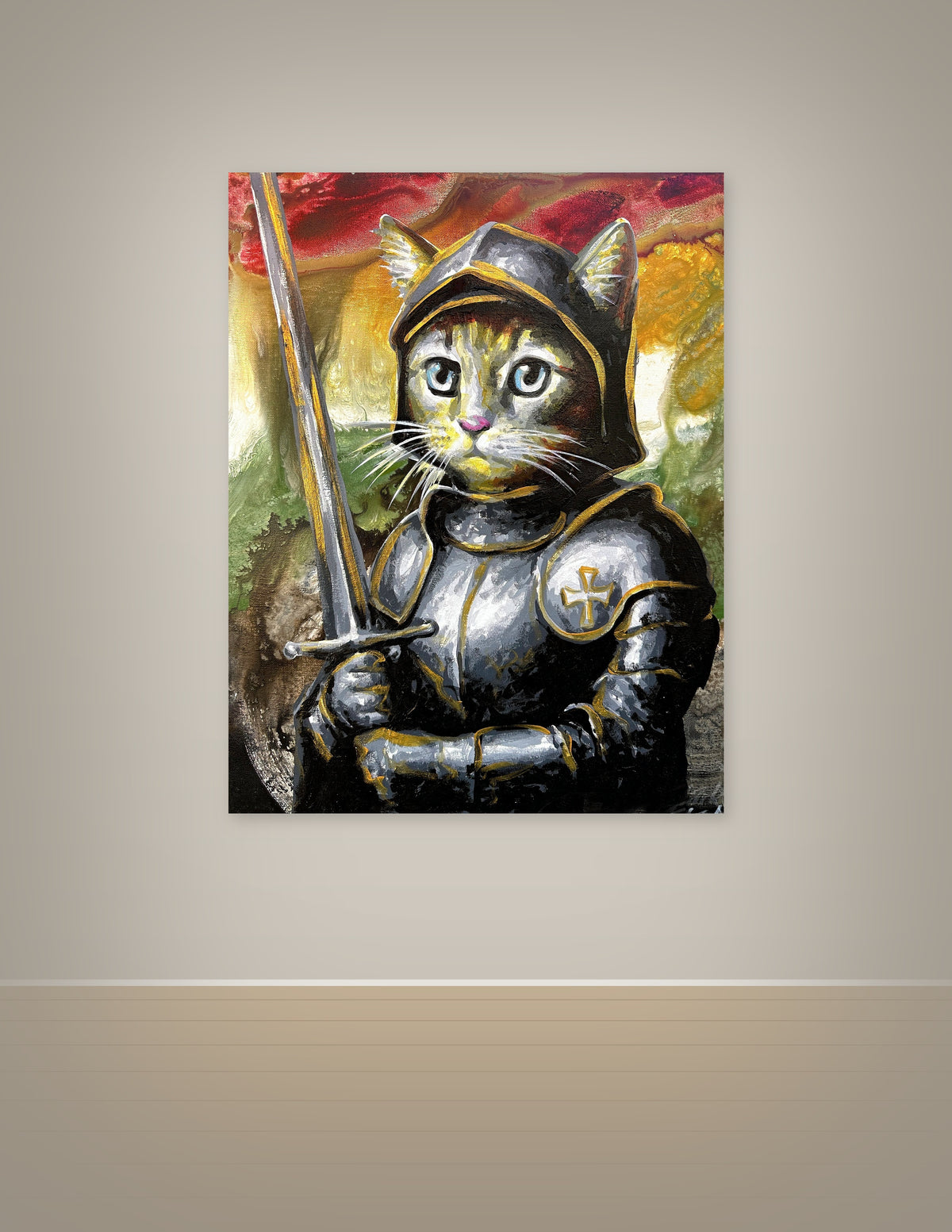 Orange Cat as Joan of Arc Print