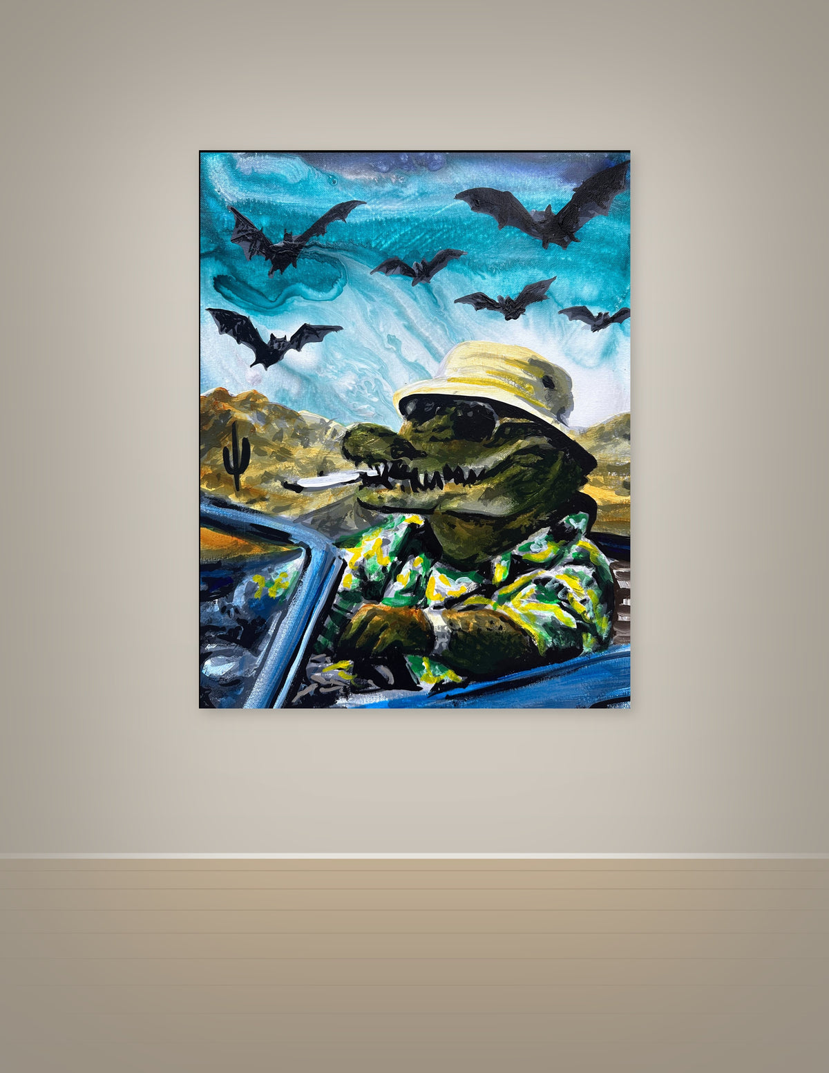 Alligator in Fear and Loathing Style Print