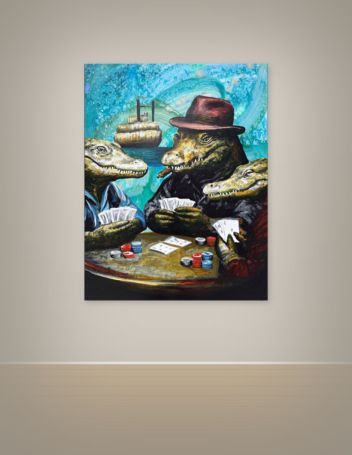 Alligators Playing Poker Print