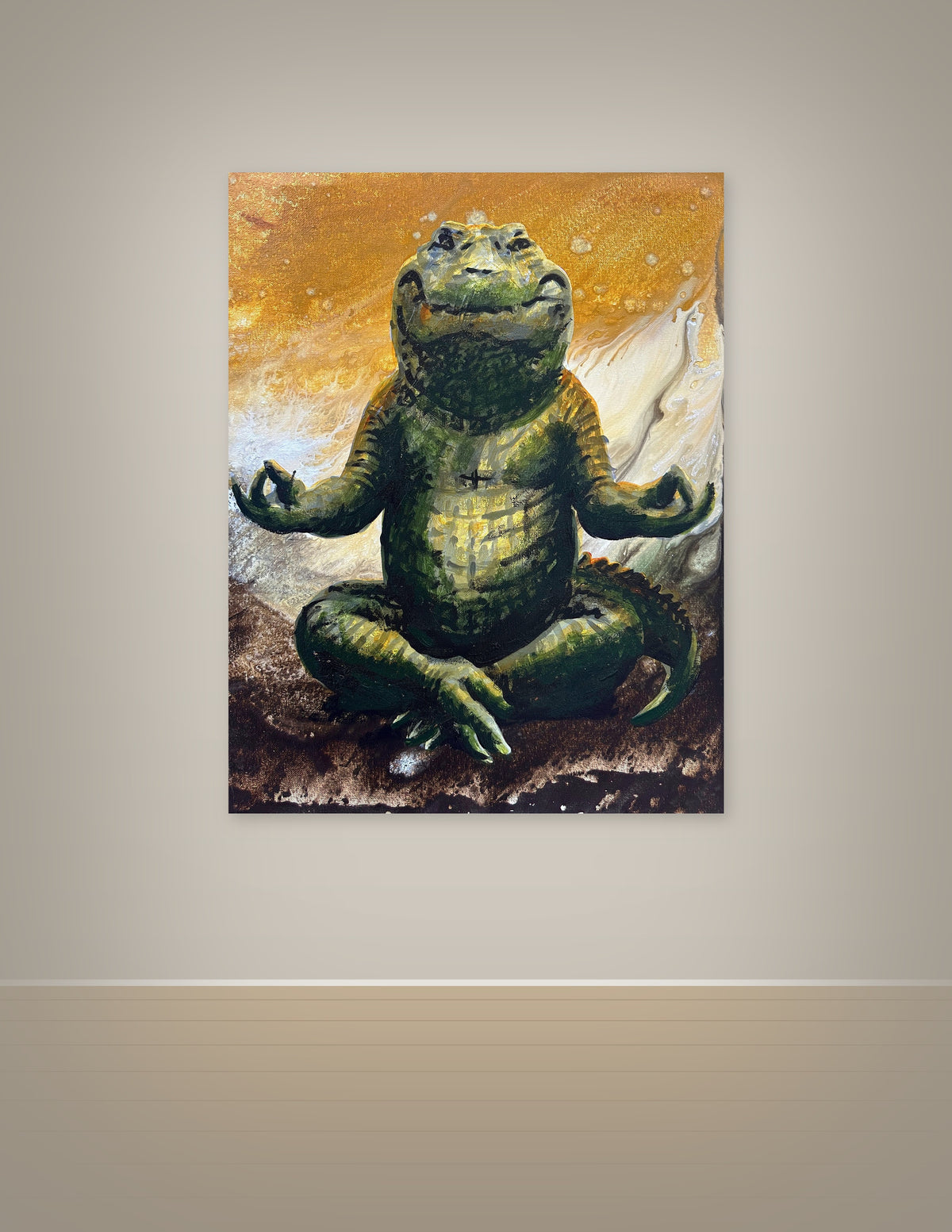 Alligator Doing Yoga Print