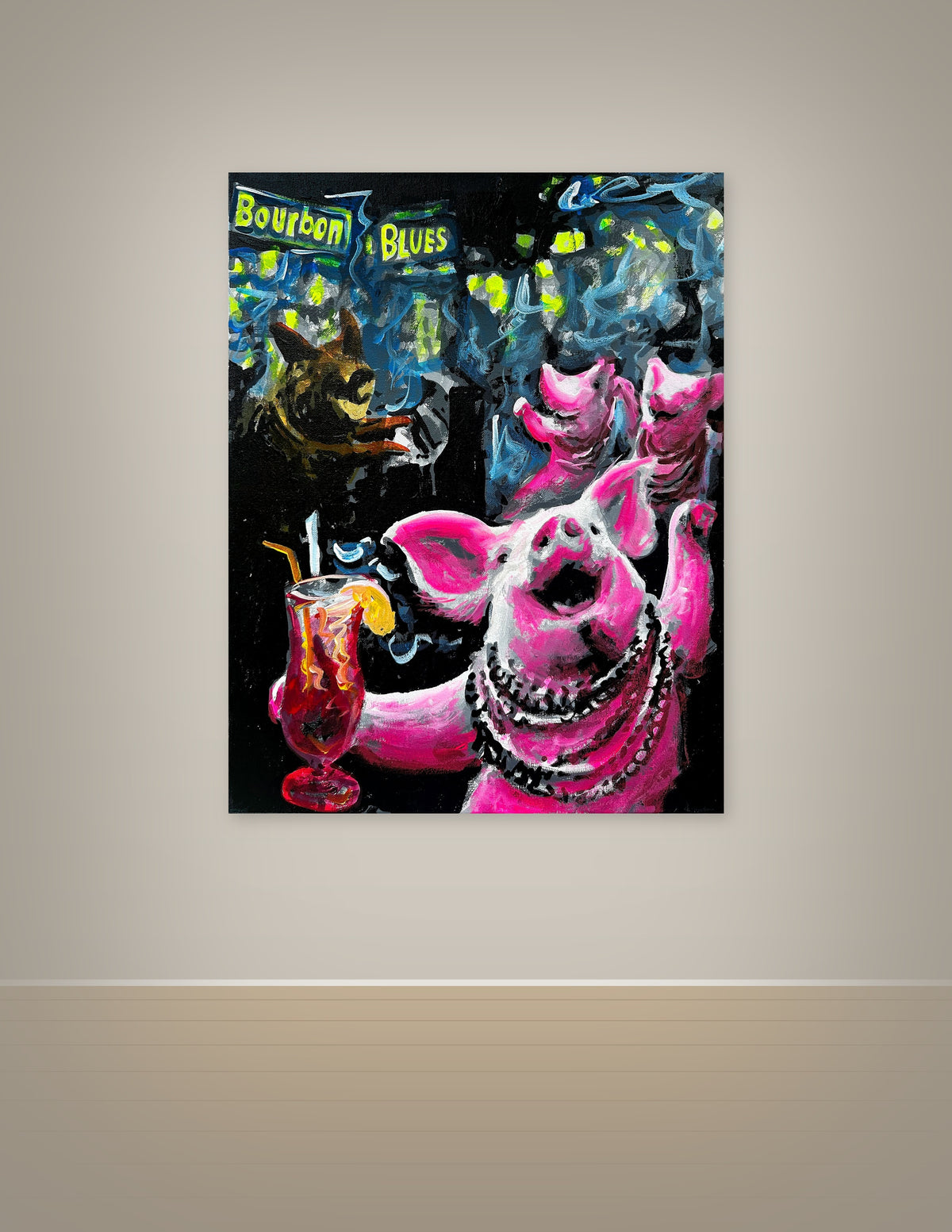 Pigs at a Bourbon Street Club Print