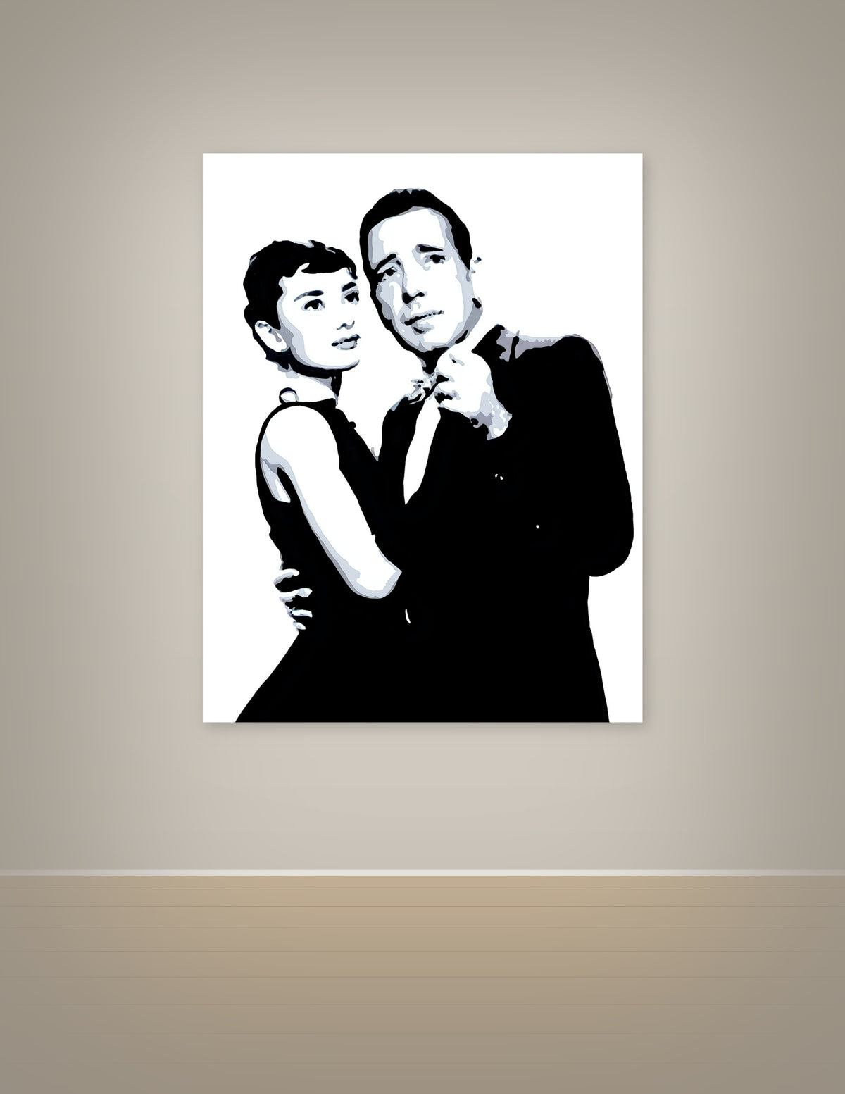 Audrey Hepburn and Humphrey Bogart Print
