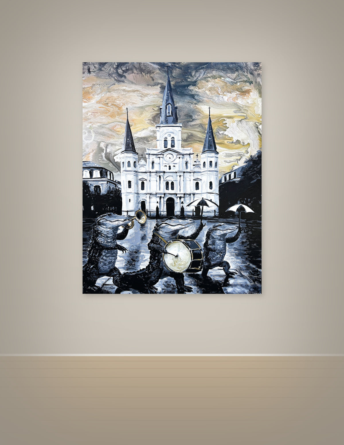 Alligator Jazz Band in New Orleans Print