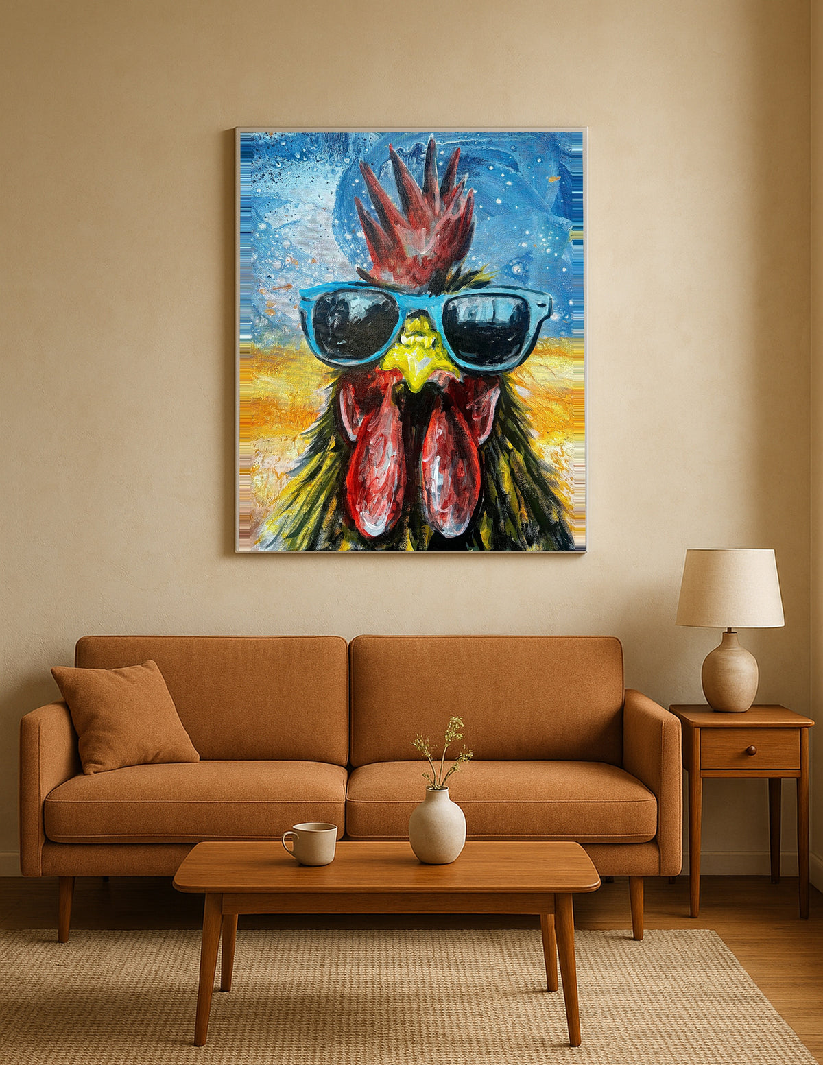 Rooster in Sunglasses Print