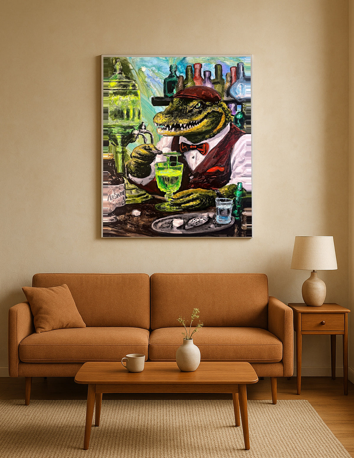 Absinthe Alligator Print