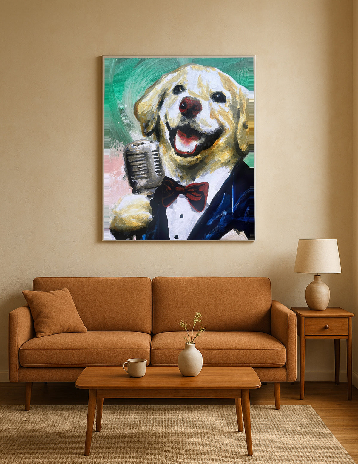 Golden Labrador Singing Print